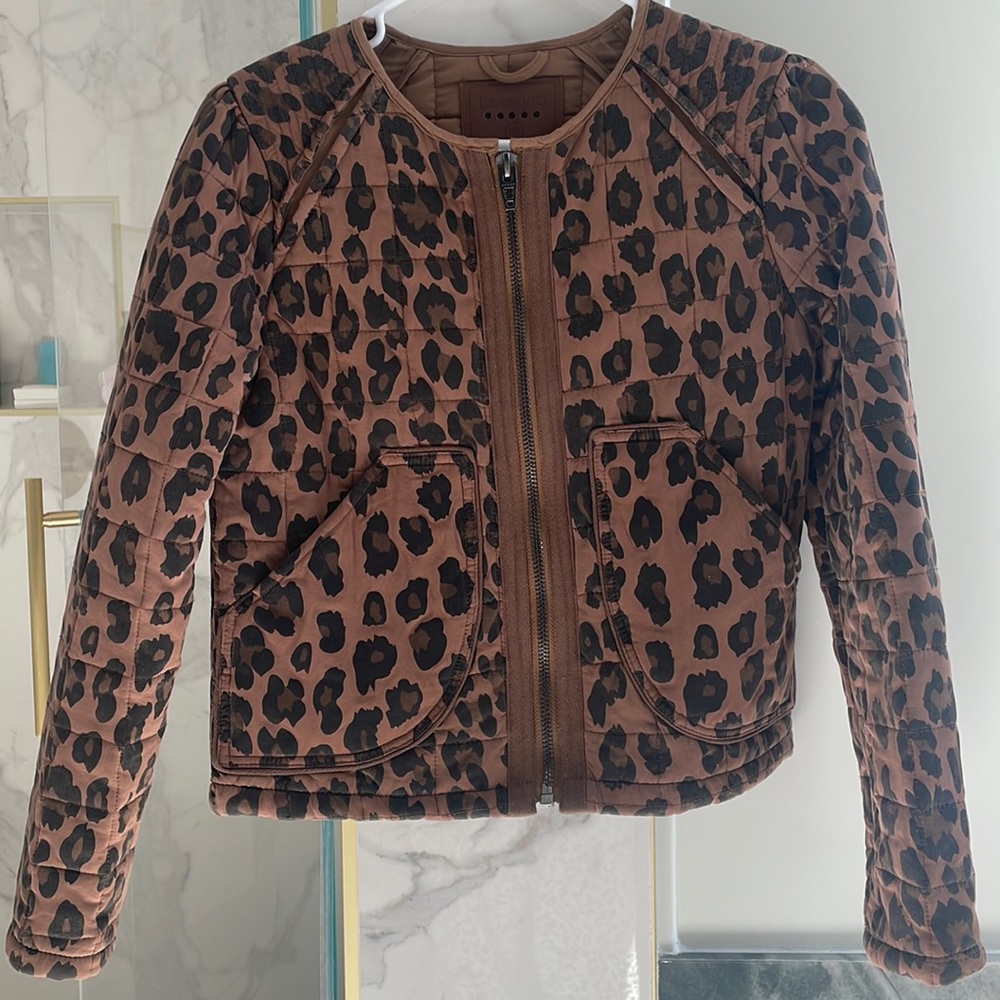Blank NYC cheetah animal print quilter jacket XS
